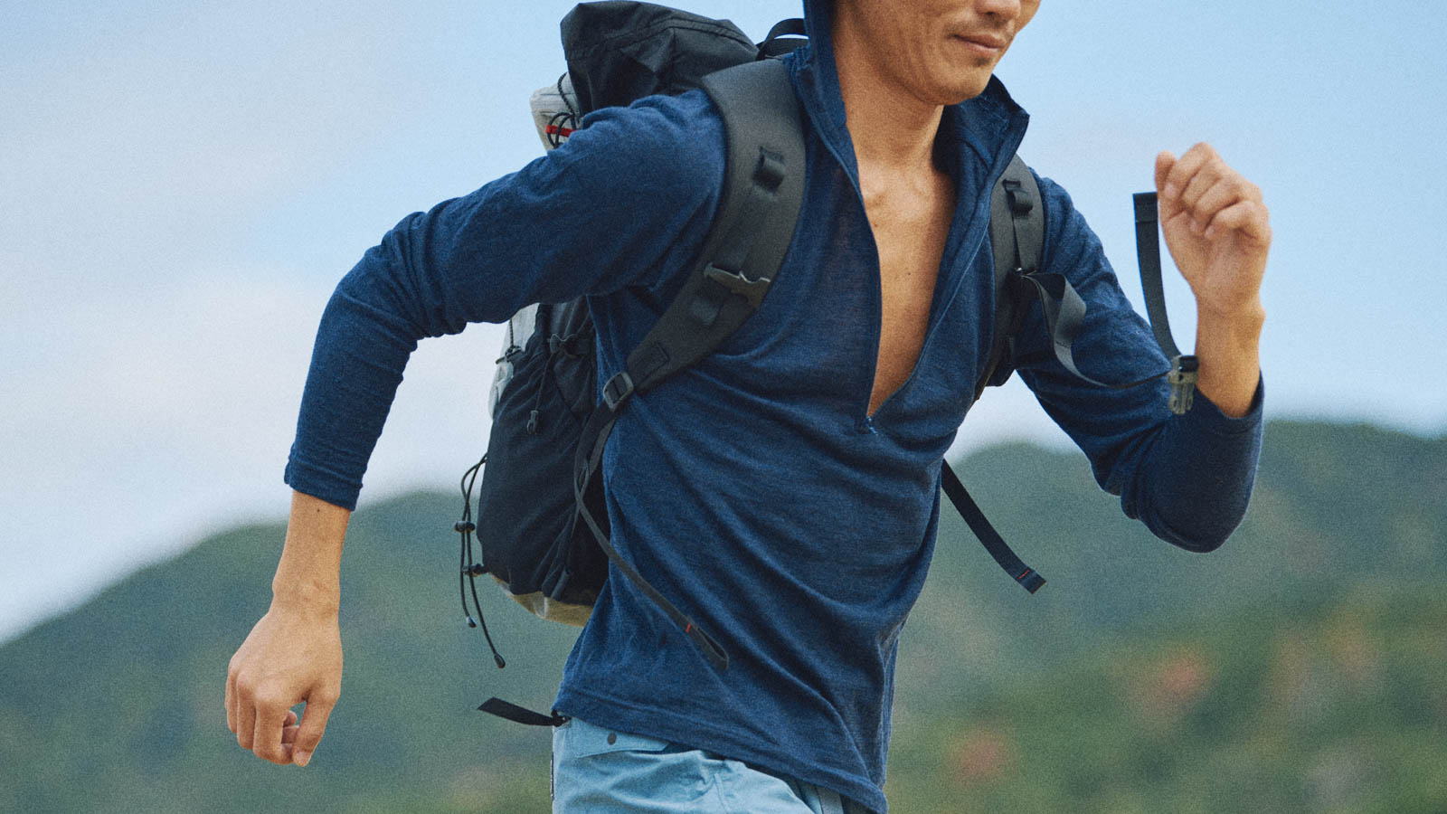 100% Light Merino Half Zip Hoody | 山と道 U.L. HIKE & BACKPACKING