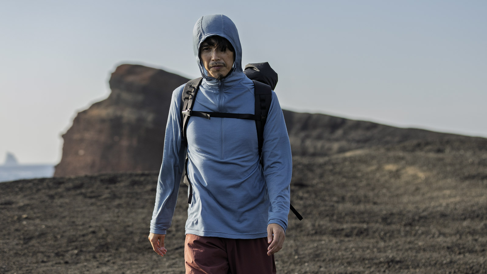 100% Light Merino Half Zip Hoody | Yamatomichi U.L. HIKE & BACKPACKING