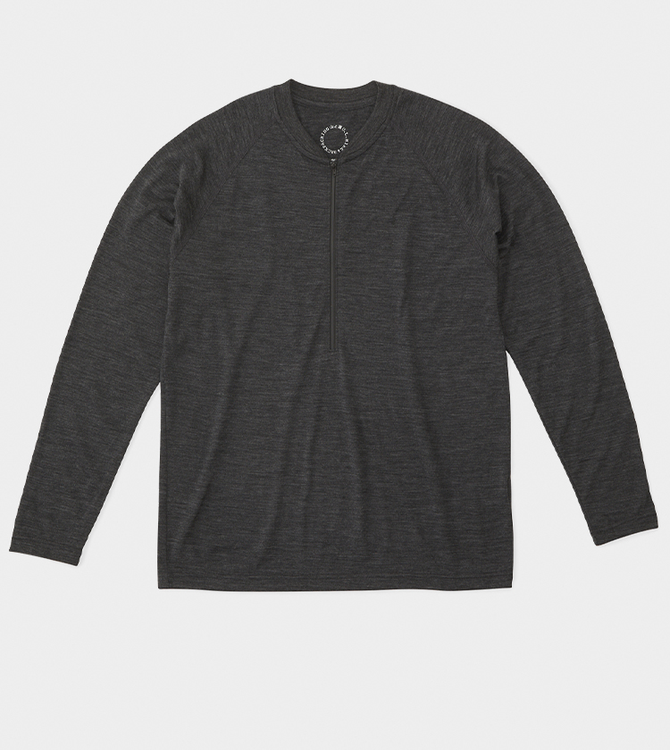 100% Merino Light Long Sleeve Zip | 山と道 U.L. HIKE & BACKPACKING