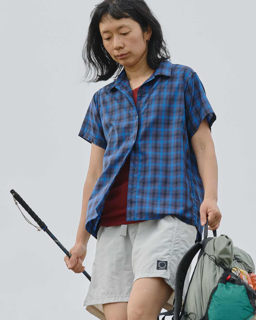 山と道　メリノショートスリーブシャツ　ウィメンズ　Sサイズ Merino Short Sleeve Shirt - SKY newtype shop